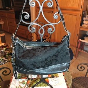 Authentic Coach Black Signature Handbag